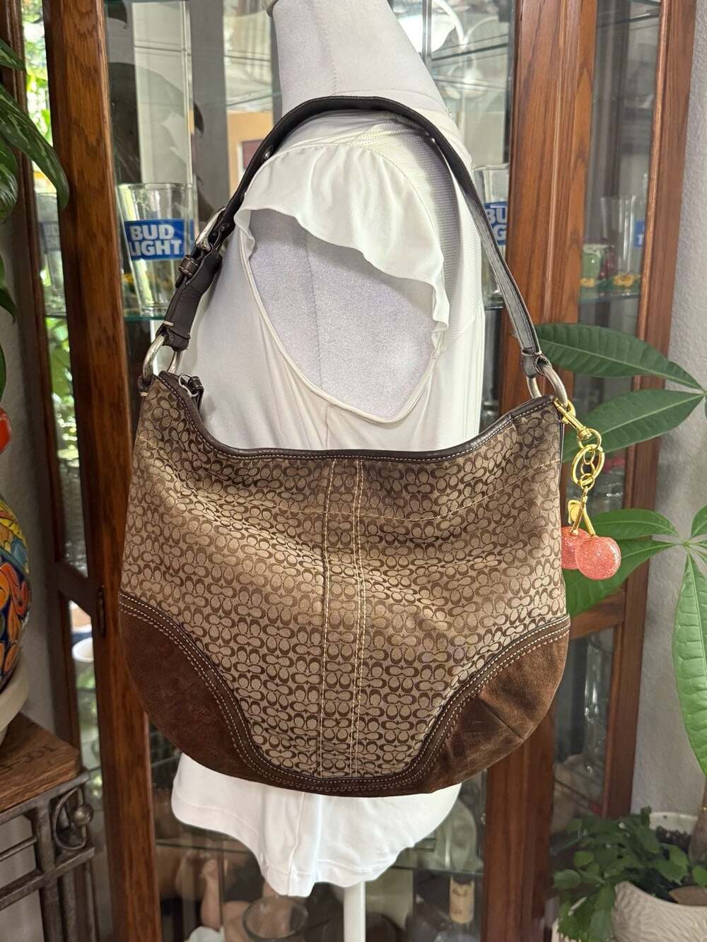 Coach Soho Signature Jacquard and Suede Hobo Shoulder Bag